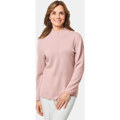 Heerlijk zachte kasjmier pullover met kraag - rosé - Gr. 44 van Goldner Fashion