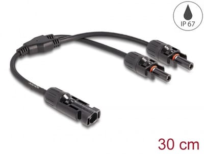 Delock DL4 Solar Splitter Cable 1 x male to 2 x female 30 cm black