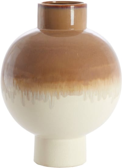 Light & Living vaas ZELATA in keramiek crème+taupe – Ø34x46 cm