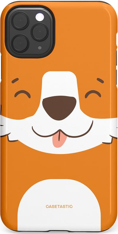 Casetastic hoesje geschikt voor Apple iPhone 11 Pro Max - Dubbellaagse bescherming - Knuffelkopjes vos - Fashion Case - Oranje Wit