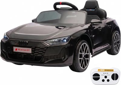 12V elektrische kinderauto – 2,4 GHz afstandsbediening – MP3-muziek – LED-koplampen – veiligheidsgordel – 3-5 km/u – voor kinderen vanaf 3 jaar – zwart