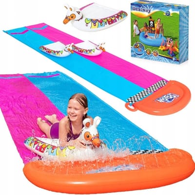 Waterglijbaan - Buikschuifbaan - Waterslide - Waterglijmat - Buikschuifmat