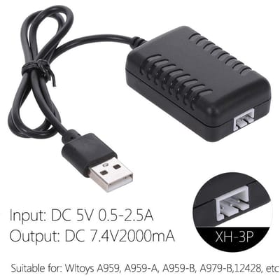 Câble de chargement de batterie au Lithium 7.4V, Port XH-3P pour voiture Wltoys RC A959