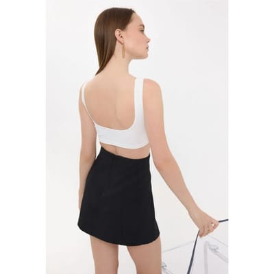 Mouwloze Ronde Hals Top met Rugdetail