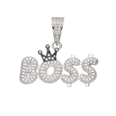 Juwelier Zwartevalk zilveren (gerhodineerd) BOSS hanger - 24.316
