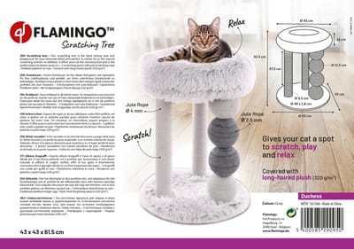 Flamingo Duchess - Krabpaal Katten - Krabpaal Duchess Grijs 43x43x61,5cm - 1st - 136272 - 1st