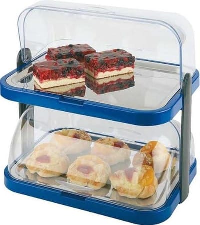 Koelvitrine Buffet - Dubbele Vitrine - Buffet Presentatie - Inclusief Koelaccu's - 8-delig - Blauw