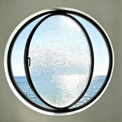 Rond Draairaam - Patrijspoort - Ventilatie - 360 Graden - 60 cm - Zwart