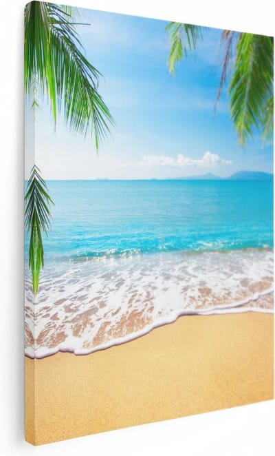 Artaza Canvas Schilderij Zeezicht - 30x40 cm - Klein - Wanddecoratie Strand - Muurdecoratie Woonkamer - Kamer Accessoires Tropisch