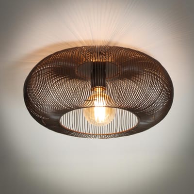 Hoyz Hoyz plafondlamp copper twist zwart nikkel industrieel 43x43x20