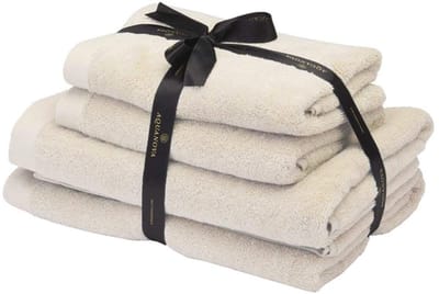 Aquanova Rio - Handdoek bundel - GOTS KATOEN - 2x 50x100 + 2x 67x130 cm - Birch (Off white)