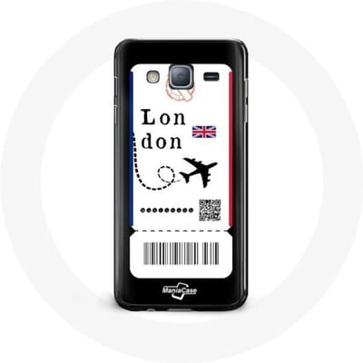 Hoesje voor Samsung Galaxy J7 2016 Londen vliegticket