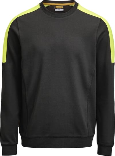 Jobman 5402 Roundneck Sweatshirt 65540220 - Zwart/Geel - S
