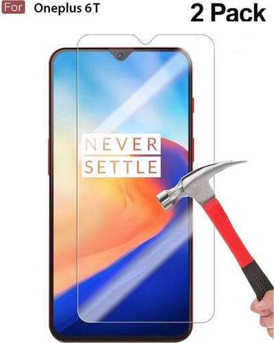 2 Stuks Screenprotector Tempered Glass Glazen Gehard Screen Protector 2.5D 9H (0.3mm) - Geschikt Voor: Oneplus 6T