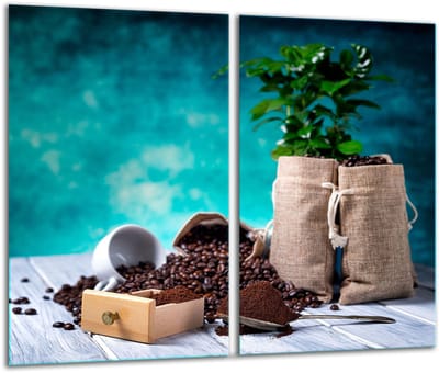 TMK ArtDeko Serie - Glazen Snijplank - 30x52 cm - Kleur Koffie - Veilige Rand