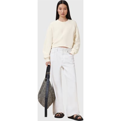 AllSaints Mira Haven Sweat Gardenia Cream Taglia: L | Camicie Outlet | Donna | Bianco