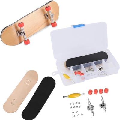 Mini Vingerskateboard van Esdoornhout met Toetsenbord en Drukverminderingsbox voor Kinderen - compact en duurzaam