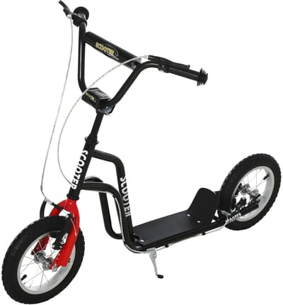 Kinderstep met Verstelbaar Stuur – Step met 12 Inch Wielen – Zwart