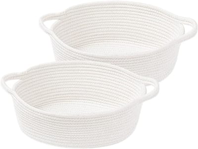 Lege Cadeau Mand Set van 2, Handgemaakte Opbergmand met Handvat, Perfect voor Feestdagen en Verjaardagen, Decoratieve Organisator