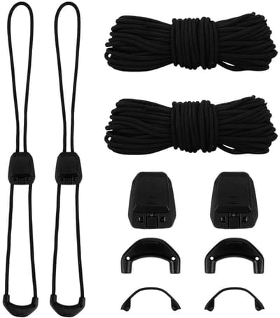 Cosensi - Polyester Veters - Elastische Vervangingsveters - Zwart - Snelsluiting - Duurzaam - Geschikt voor Sneakers - 1340~1360x2mm