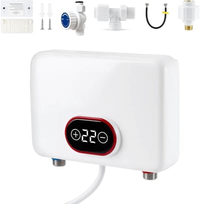 Elektrische Doorstroomboiler - Mini Boiler Instant - Direct Warm Water - LED Temperatuurweergave - 5500 Watt - Wit