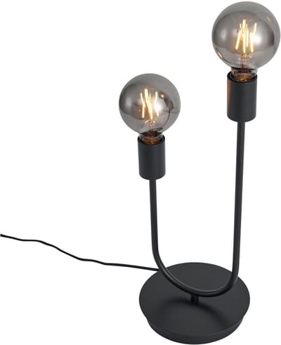 QAZQA tuning - Art Deco Tafellamp - 2 lichts - H 46.5 cm - Zwart - Woonkamer