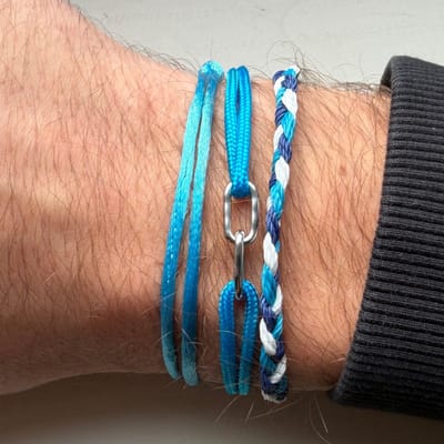 Azurro Heren Armbanden Set Salvino – Uniek en Handgemaakt Verschillende Designs – Natuursteen, Touw & Kralen Mix – Mediterrane Stijl - Cadeau voor Mannen & Vaderdag