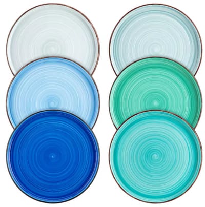 Belviano Serviesset - 12 delig - 4 persoons - Blauw - Dinerborden - Bordenset - Diepe borden - Ontbijtborden - Servies - Keukenservies