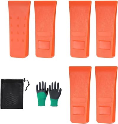 Set van 6 Miniatuur Kettingzagen van 15 cm met Handschoenen en Opbergcompartiment voor Boomverzorging en Snoeien