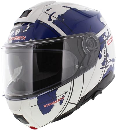 Schuberth C5 Systeemhelm - Globe - glans wit blauw - Maat 61 - Helm