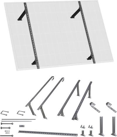 Zonnepaneel Houders - Balkon Installatie - Energie Opwekken - Verstelbare Hoek - Aluminium Roestvrij Staal - Zilver