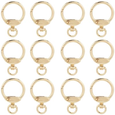 Dailygoody - Ronde Swivel Clip - Karabijnhaak - 12 Stuks - Goud - Sleutelhanger - Handtassen - DIY Accessoire