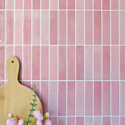Allecto - Wandtegels Stickers - Zelfklevend en Waterproof - Roze - Vinyl Tegels - Geschikt voor Keuken en Badkamer - Decoratief