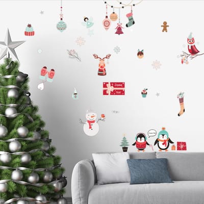 Kerst- en wintersticker - Zelfklevende kerststickers - Feestelijke decoraties - 100x135cm