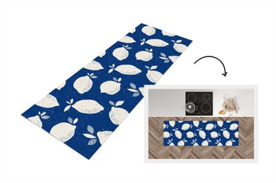 Keukenloper - Loper keuken - Design - Citroen - Fruit - 150x50 cm - Keukenloper vinyl