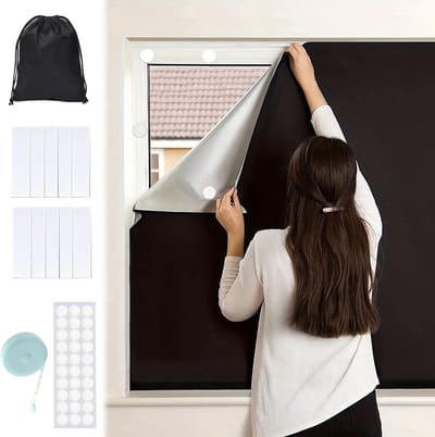 Zonnescherm voor Dakraam - Zwarte Blackout Film voor Optimale Zonnedekking en Privacy - Draagbaar en Eenvoudig te Installeren 145 x 150 cm