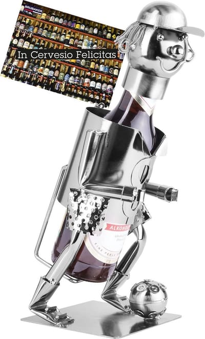 Metalen Bierfleshouder Voetballer - Uniek Cadeau voor Mannen en Voetbalfans