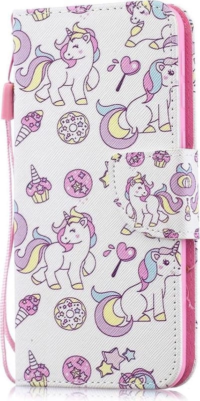 Shop4 - Samsung Galaxy M20 (Power) Hoesje - Wallet Case Eenhoorntjes