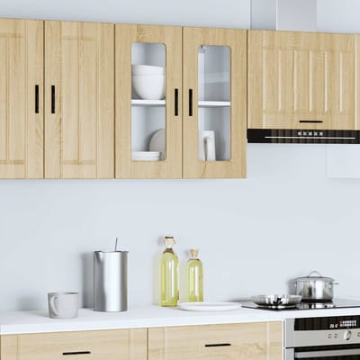 vidaXL - Keukenbovenkast - met - glazen - deur - Porto - sonoma - eikenkleurig