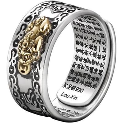 Boeddhistische sieraden Vrouwen Mannen 's Geschenk Creatieve Exquise Ring Dominante Pixiu Feng Shui Amulet Rijkdom Geluk Verstelbare Ring Adjustable goud