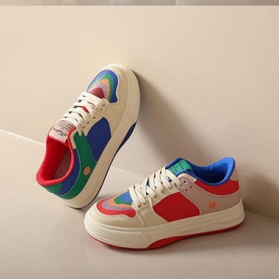 Mandarijneend Schoenen Schoenen Regenboog Damesschoenen Lente Nieuwe Mode Veelzijdige Sport Casual Boardschoenen 40 rood