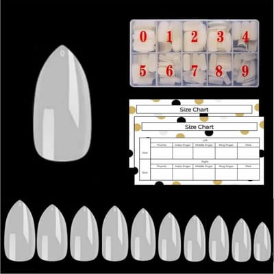 Goodbitz® - Nageltips - Almond - 500 stuks - Nailtips - Nepnagels - Kunstnagels - Plaknagels - Nageltips naturel - Nagel tips naturel - Full cover Nailtips - Full cover nageltips - Nageltips 500 stuks - Nagel tips acryl - Nagel tips