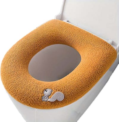 Nivard Wc Bril Hoes - Toiletbril Cover - Toiletbril - Wc Deksel - Wasbaar - Verwarmde Wc Bril - (Niet Elektrisch) - Zacht - Eekhoorn - Geel
