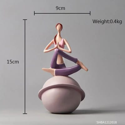 Figurine de yoga en résine pour fille, décoration créative pour la maison, décoration de studio, ornement, artisanat de mariage, cadeau gray