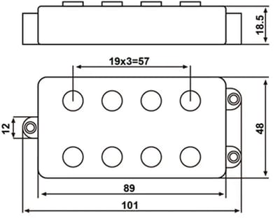 Basgitaar brugelement - Ray-stijl humbucker - Fazley 10594 - Zwart