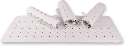 Rubberen Antislip Douchemat - Wit, 36x76 cm: Kwalitatieve Badmat voor Bad en Douche met Zuignappen