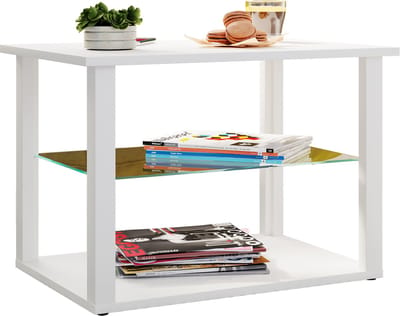 Houten salontafel Sofa-tafel Woonkamertafel Bijzettafel Glas Wanilo M