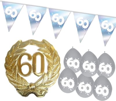 60 jaar getrouwd S - Jubileum pakket -pvc huldekrans - Diamanten bruiloft.