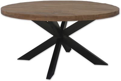 Brix - Eetkamertafel Brix Rond - 130 cm - Mangohout - Bruin