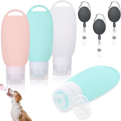 3 x Vullingen voor Hondenvoer, 90 ml, Herbruikbare Reisflessen, Siliconen Flessen voor Honden, Ideaal voor Training en Beloningen